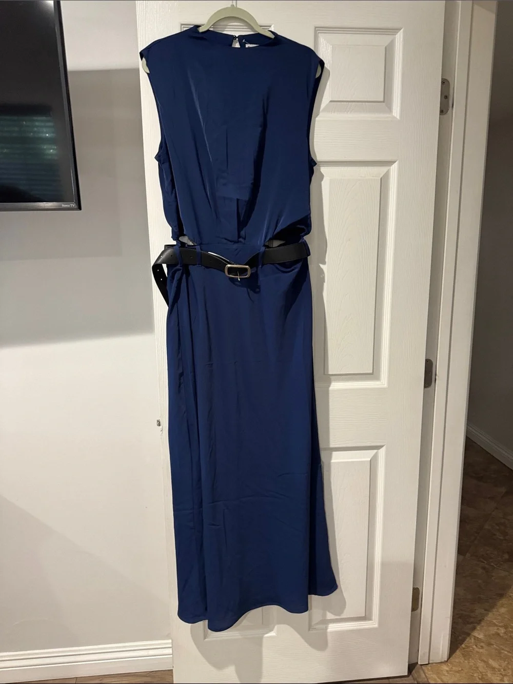 Abercrombie Sleeveless Navy Maxi Dress with Belt size l